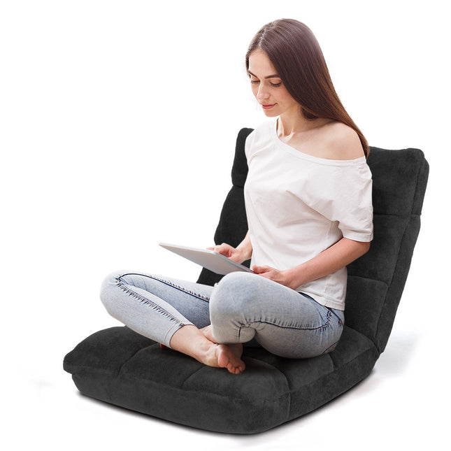 Vloerstoel Opvouwbare Luie Bank Luie Tatami Vloerkussen Zwart/Grijs/Koffie Zwart