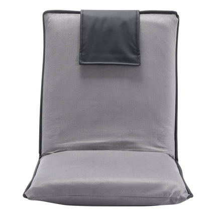 Floor Chair With Back Support, 6-Position, Foldable, Gray