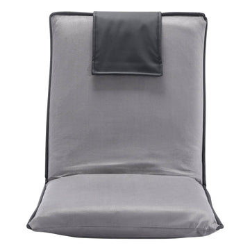 Floor Chair With Back Support, 6-Position, Foldable, Gray