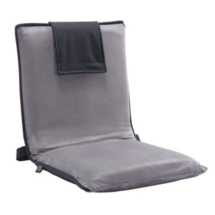 Floor Chair With Back Support, 6-Position, Foldable, Gray