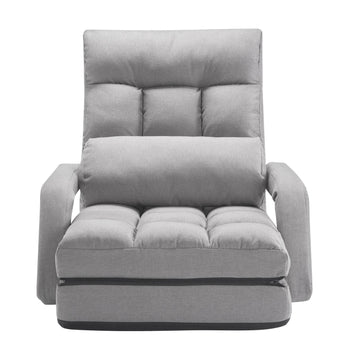 Floor Gaming Chair, 5-Position Adjustable, Folding, Gray
