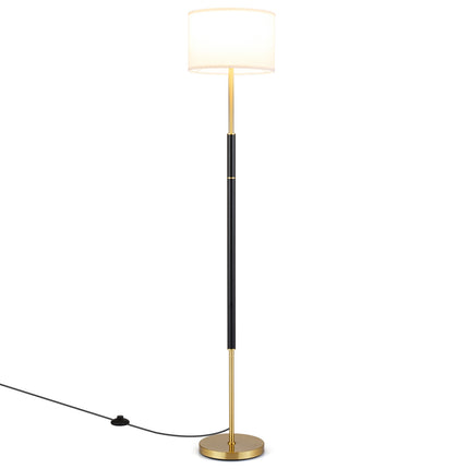 Floor Lamp 165 cm, Linen Shade, E27, Foot Switch