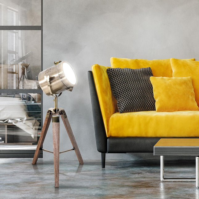 Stand floor lamp, stainless steel, E14, 33x33x65cm