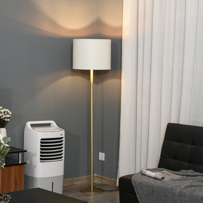 White metal floor lamp for living room, Ø40 x 160H Cm