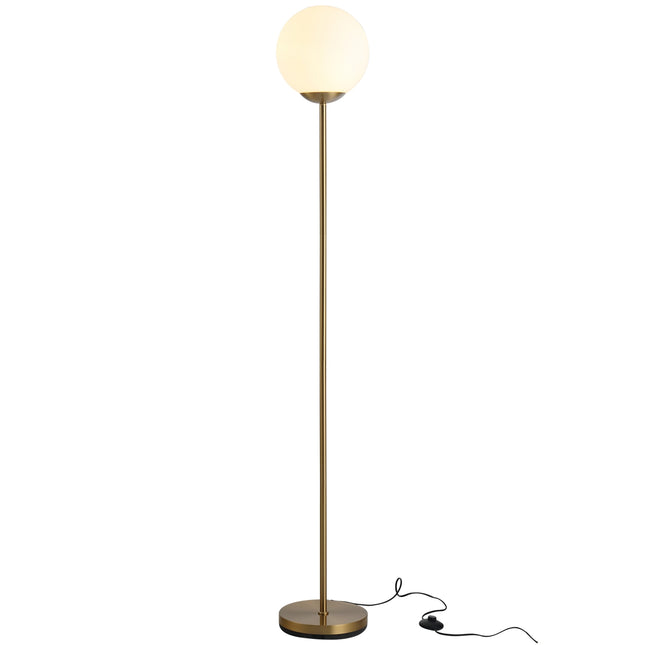 Gold metal floor lamp with glass - 25x25x171cm
