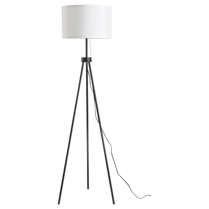 Modern black & white floor lamp E27, steel & polyester