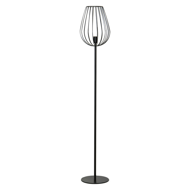 Industrial retro floor lamp, metal shade in mesh, 27.5x159cm