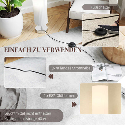 Floor Lamp, Stainless Steel, E27 Base, 120 cm