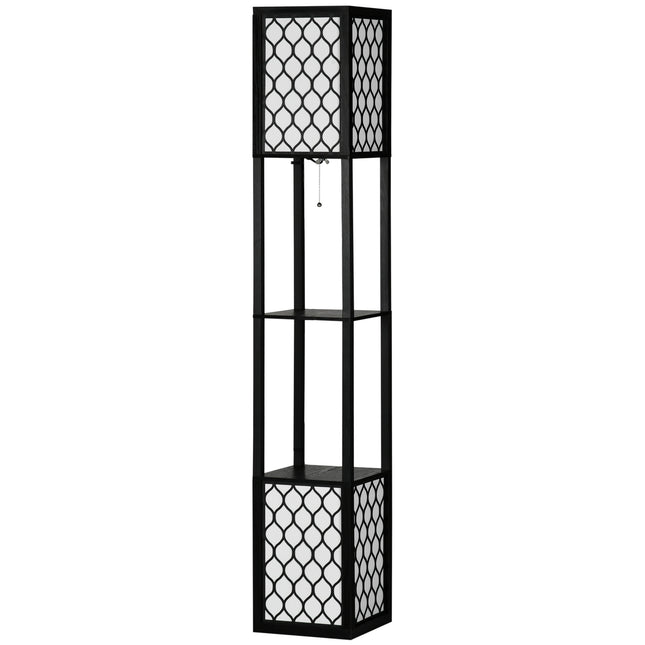 Floor lamp with shelf, double light, 40W zipper