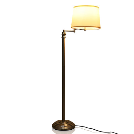 Floor Lamp with Adjustable Arm, Beige Shade, 35.5 x 152 cm