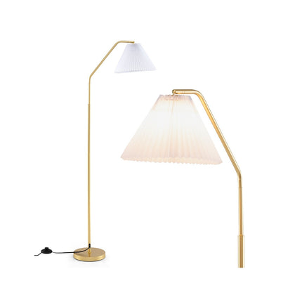 Floor Lamp with Adjustable Head, E27 Socket, 168cm, Gold