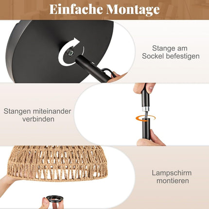 Floor Lamp with Hanging Shade & Foot Switch, 160 cm, E27 Socket