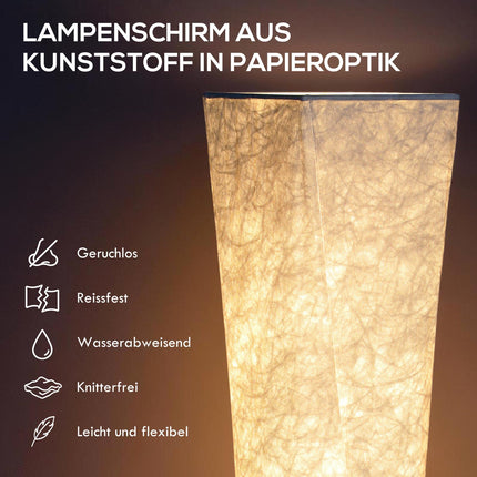 Floor Lamp with Paper Shade, Foot Switch, 3 Brightness Levels
