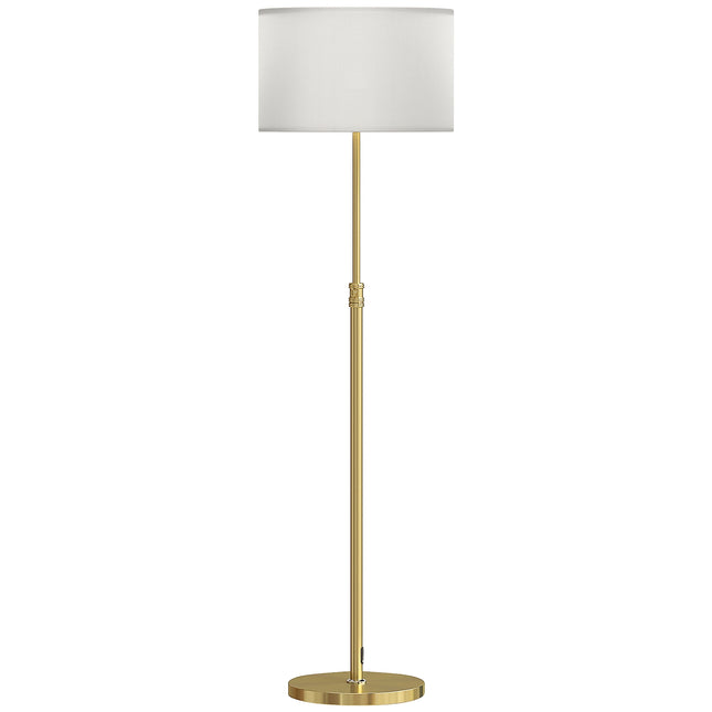 Floor Lamp with Remote, Adjustable Height, Fabric Shade