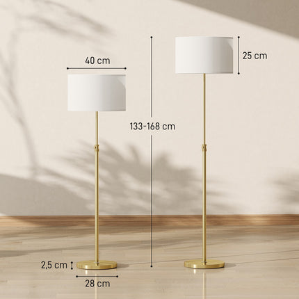Floor Lamp with Remote, Adjustable Height, Fabric Shade