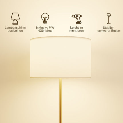 Floor Lamp with Remote, Adjustable Height, Fabric Shade