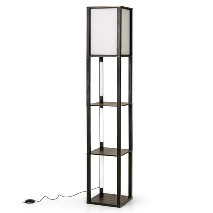 Floor Lamp with Shelves & Adjustable LED Strips