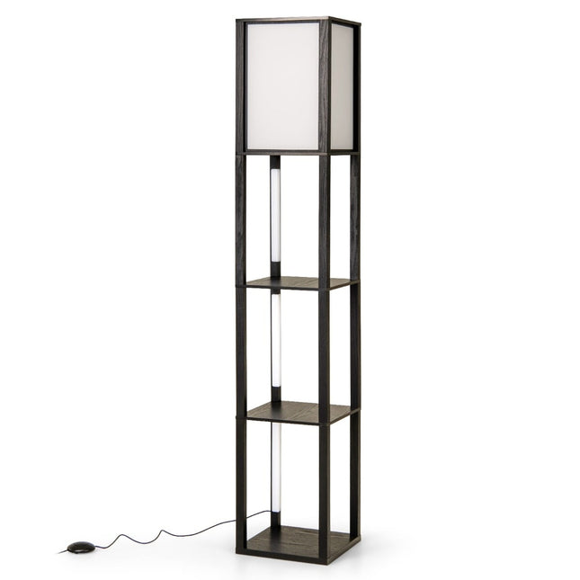 Floor Lamp with Shelves & Adjustable LED Strips