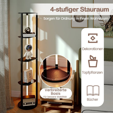 Floor Lamp with Shelves & Adjustable LED Strips