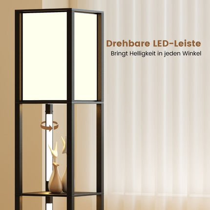 Floor Lamp with Shelves & Adjustable LED Strips