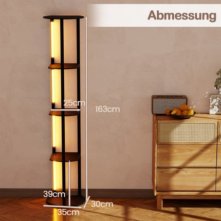 Floor Lamp with Shelves & Adjustable LED Strips