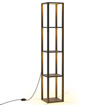 Floor Lamp with Shelves & Dimmable LED Lights, 165cm