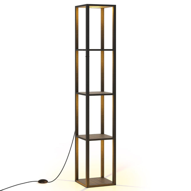 Floor Lamp with Shelves & Dimmable LED Lights, 165cm