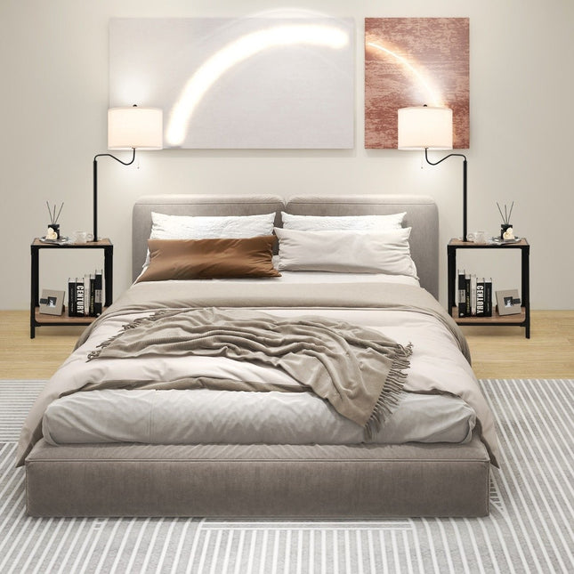 Floor Lamp with Side Table, USB Ports, 360° Rotating Arm