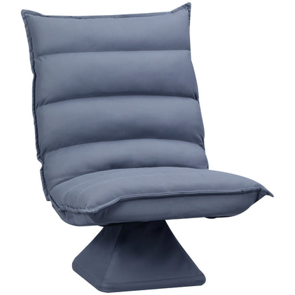 Adjustable gray floor chair, swivel meditation seat, microfiber