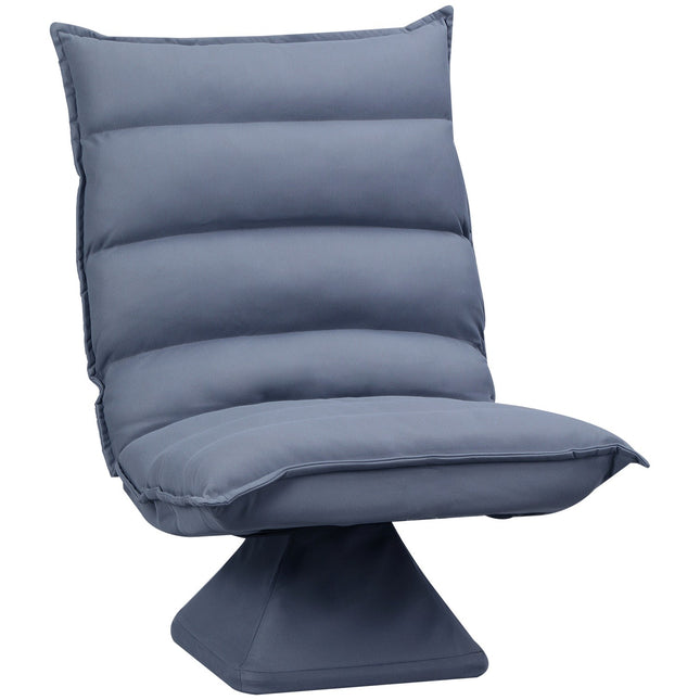 Adjustable gray floor chair, swivel meditation seat, microfiber