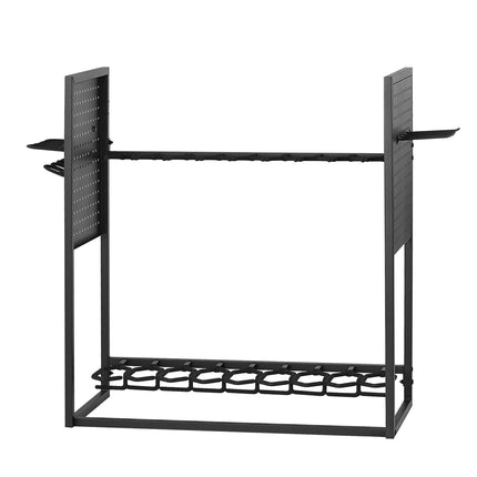 Floor Standing Gun Rack, Steel, Holds 9 Rifles 4 Pistols