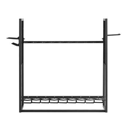 Floor Standing Gun Rack, Steel, Holds 9 Rifles 4 Pistols
