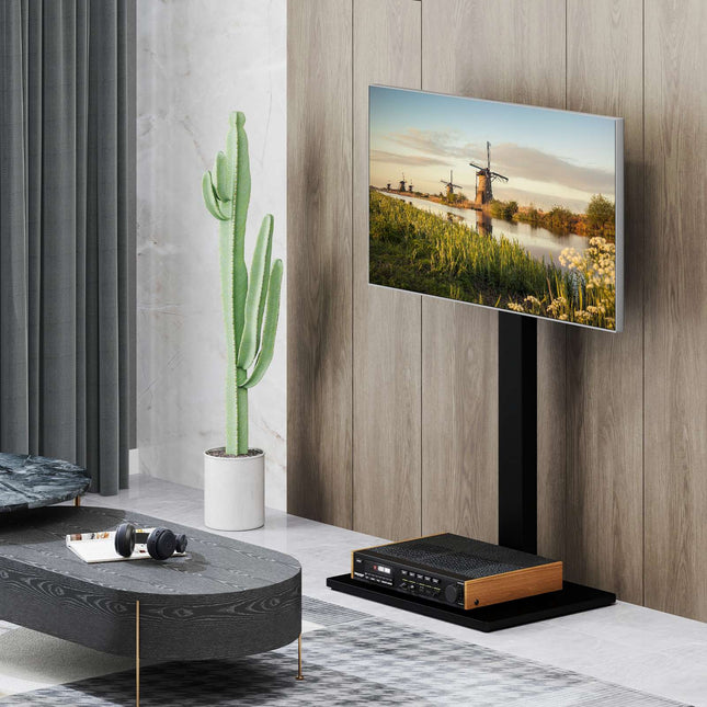 Floor TV Stand, Height Adjustable, AV Shelf, 32-70 Inch