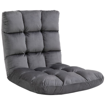 Adjustable 3-in-1 floor chair, foldable, gray, foam cushion