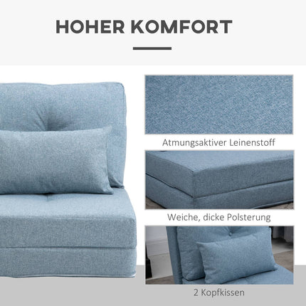 2-in-1 Floor Chair & Mattress, Adjustable, Sky Blue