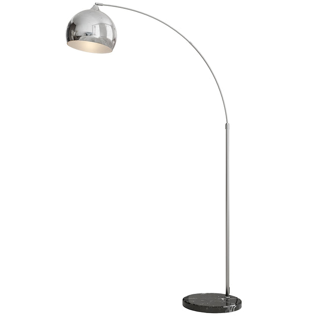 Floor lamp, adjustable height with bulb, Silver E27 Base
