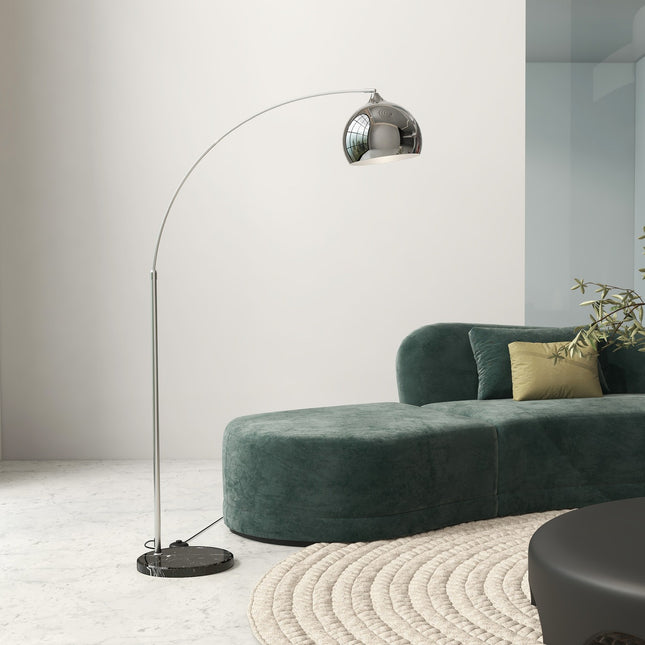 Floor lamp, adjustable height with bulb, Silver E27 Base