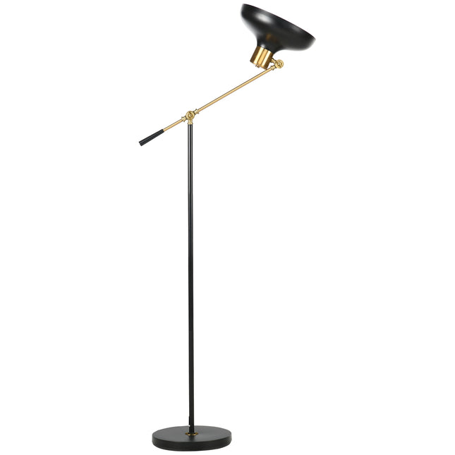Height-adjustable black arc floor lamp, E27 Socket, 40W