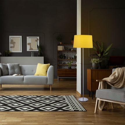 Floor lamp with fabric shade