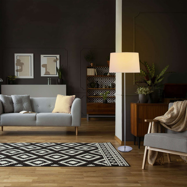 Floor lamp with fabric shade