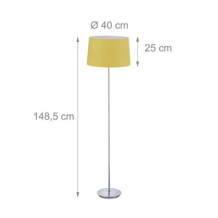Floor lamp with fabric shade