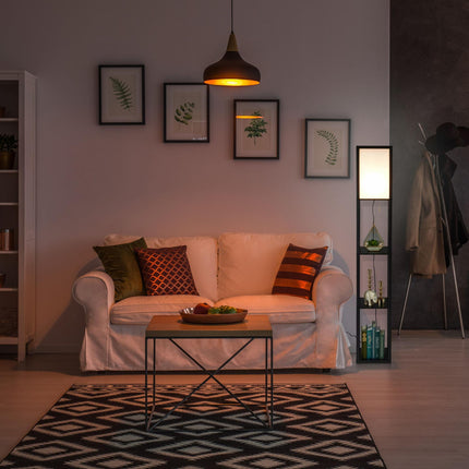 Floor lamp with shelf Black