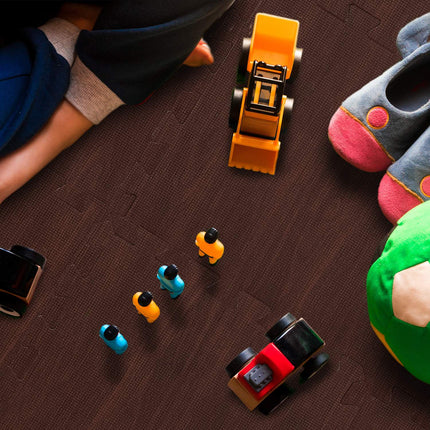Floor protection mat in wooden look Set of 9