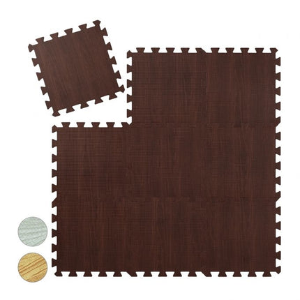 Floor protection mat in wooden look Set of 9