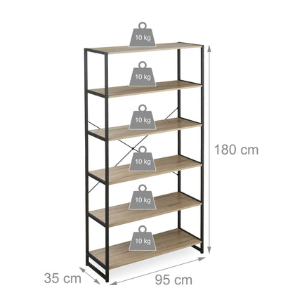 Floor shelf with 6 levels