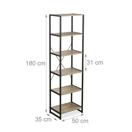 Floor shelf with 6 levels