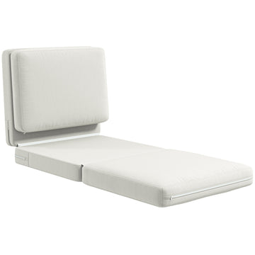 3-in-1 folding sofa bed, velvet upholstery, cream white