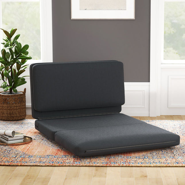 Dark gray 3-in-1 folding sofa bed - velvet look, capacity 240 kg