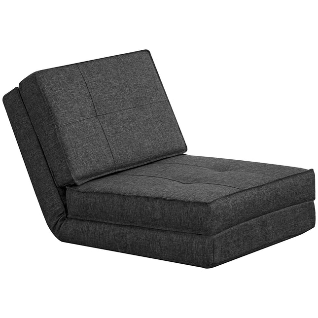 Vloerbank opvouwbare fauteuil vloerstoel 5-voudig verstelbaar opvouwbare fauteuil slaapbank eenpersoonsbank donkergrijs 61 x 73 x 58 cm |