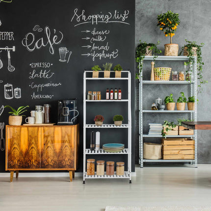 Floor-standing shelf with 5 shelves